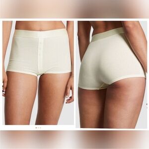 PINK Victoria's Secret High-waist boy short Panties cream NEW